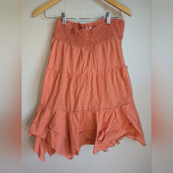 Studio Y Orange Fairy Multi Tiered Knee Length Skirt size Small Vintage Y2K Boho - Picture 1 of 4